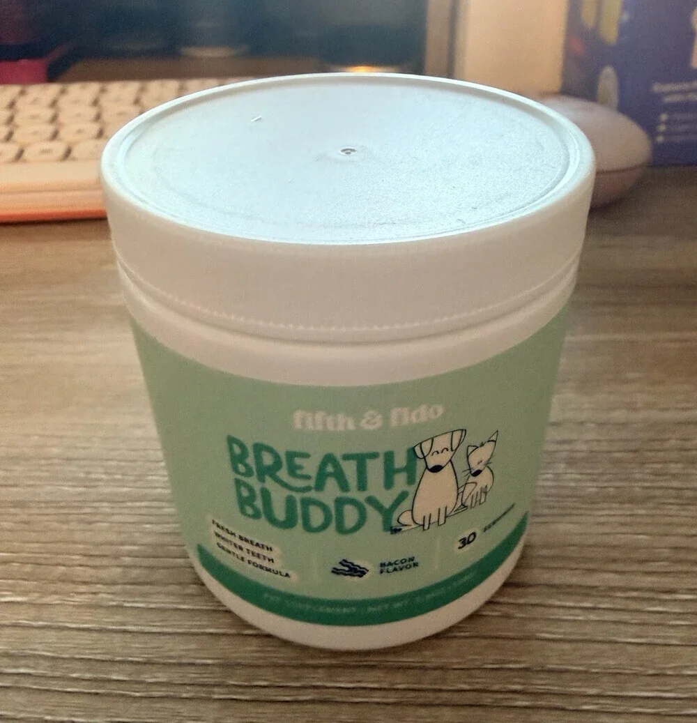 Fifth & Fido Breath Buddy Dog Dental Chews for Mouth Odor, Teeth, Plaque